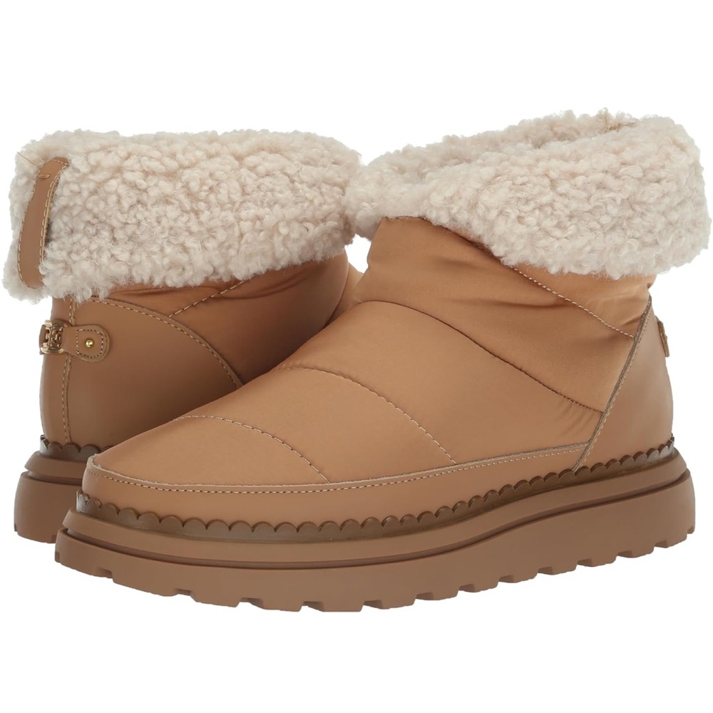 Sam Edelman Tan and Cream Winter Ozie Shearling Bootie